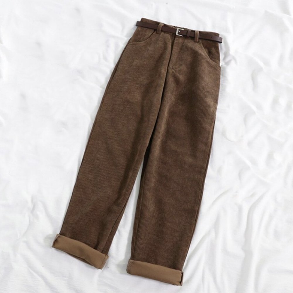 Oversized brown corduroy pants